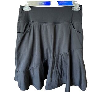 Luga Chic Black A-Line Women's Athletic Skort with pockets Sz‎ M EUC